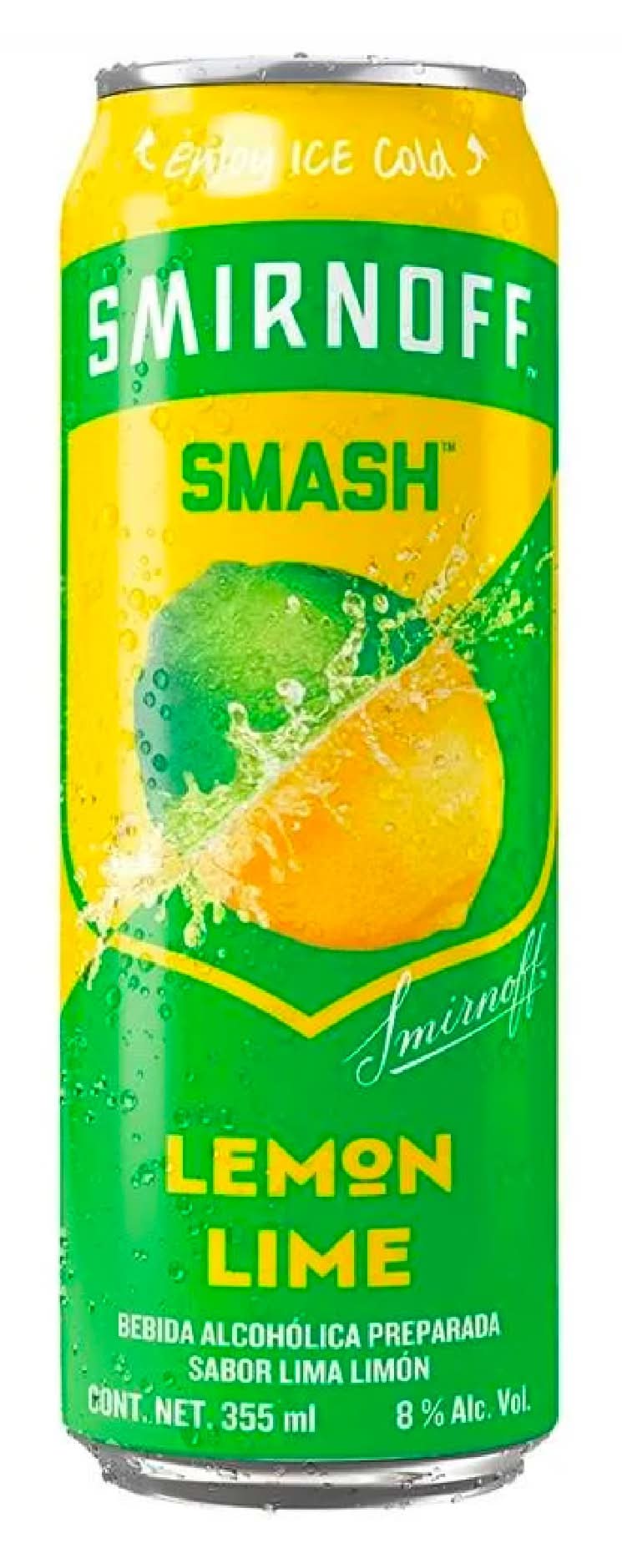 Smirnoff · Smash bebida preparada a base de vodka, lima limón (355 ml)