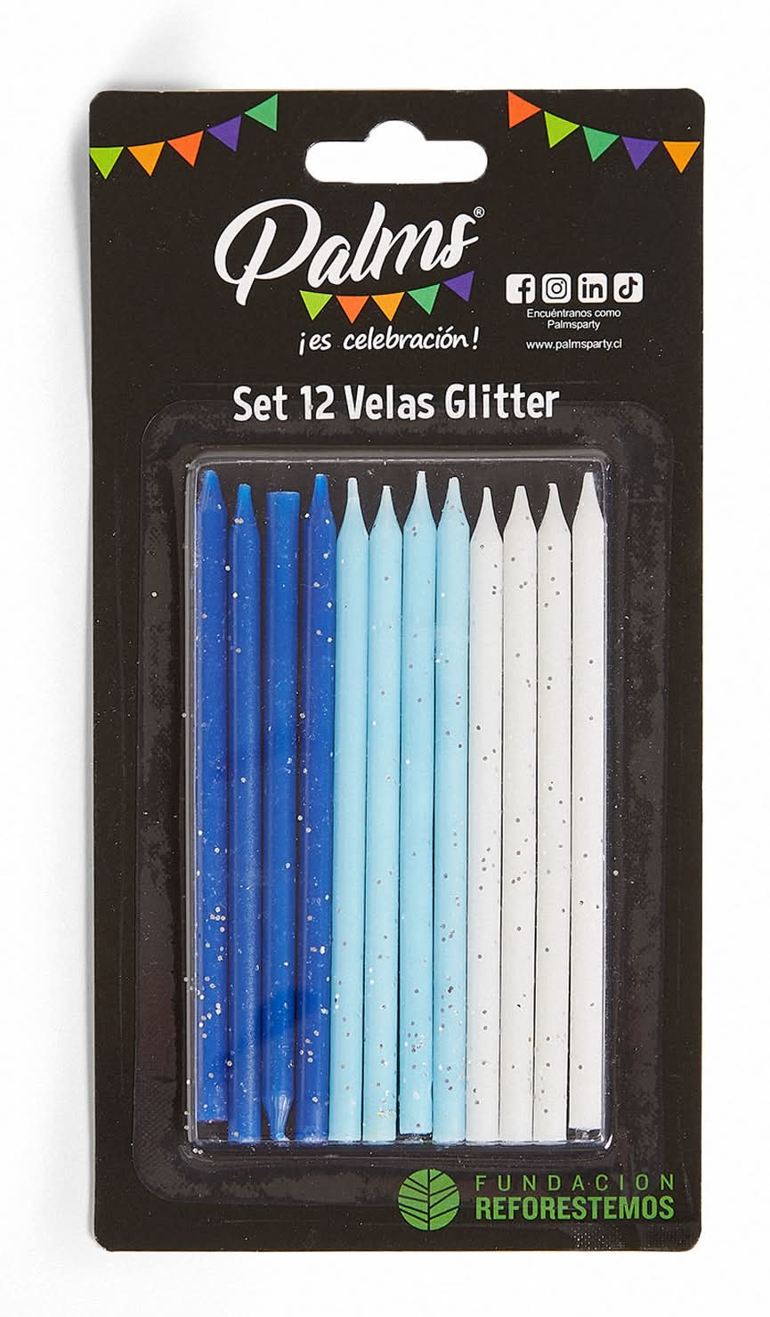 Palms · Set velas glitter (12 un)