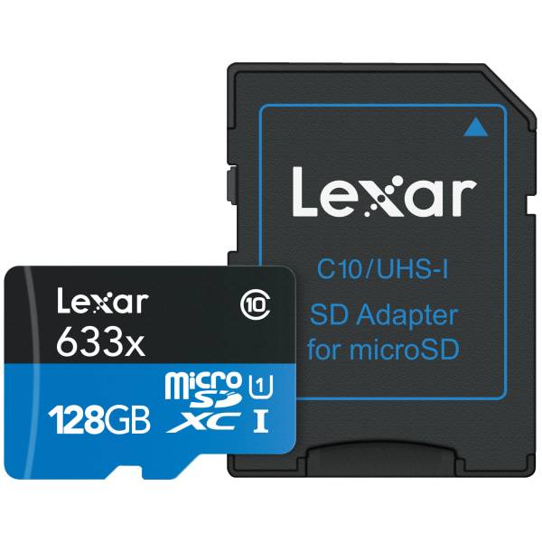 Lexar High-Performance 633x 128 Gb Memory Card With Sd Adapter