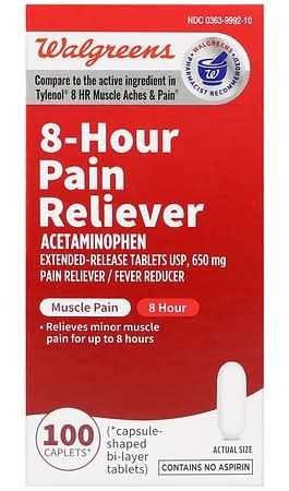 Walgreens Acetaminophen Extended-Release Muscle Pain 650 mg Caplets