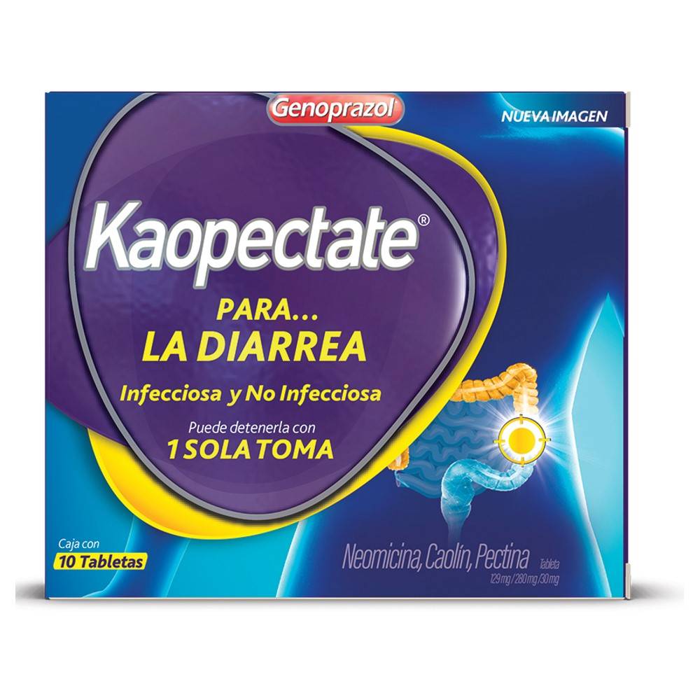 Kaopectate antidiarreico y antiséptico intestinal (10 piezas)