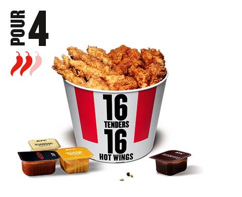 Bucket 16 Tenders® + 16 Hot Wings®