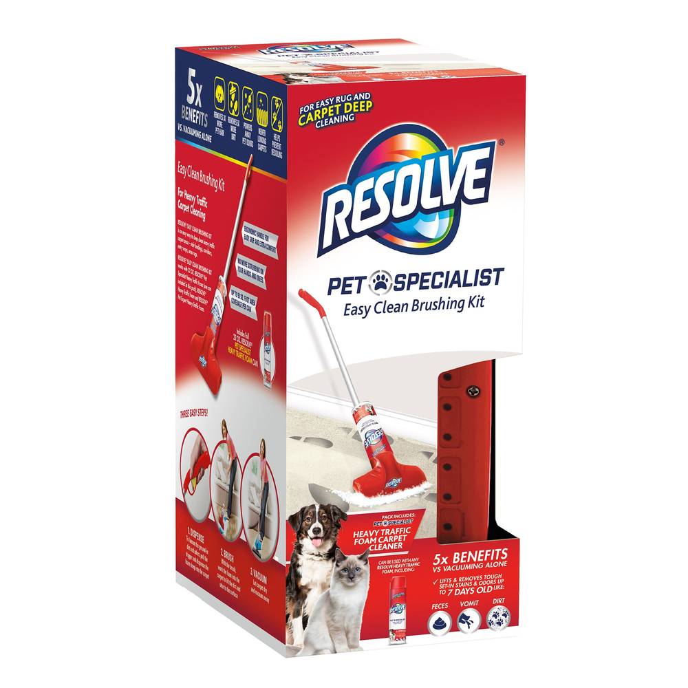 Resolve Pet Specialist Easy Clean Brushing Kit Includes Brush + 22oz Foam (Size: 1 Count)