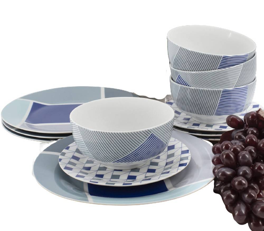 Hometrends Geo Square Dinnerware Set Delivery Near Me Order Online