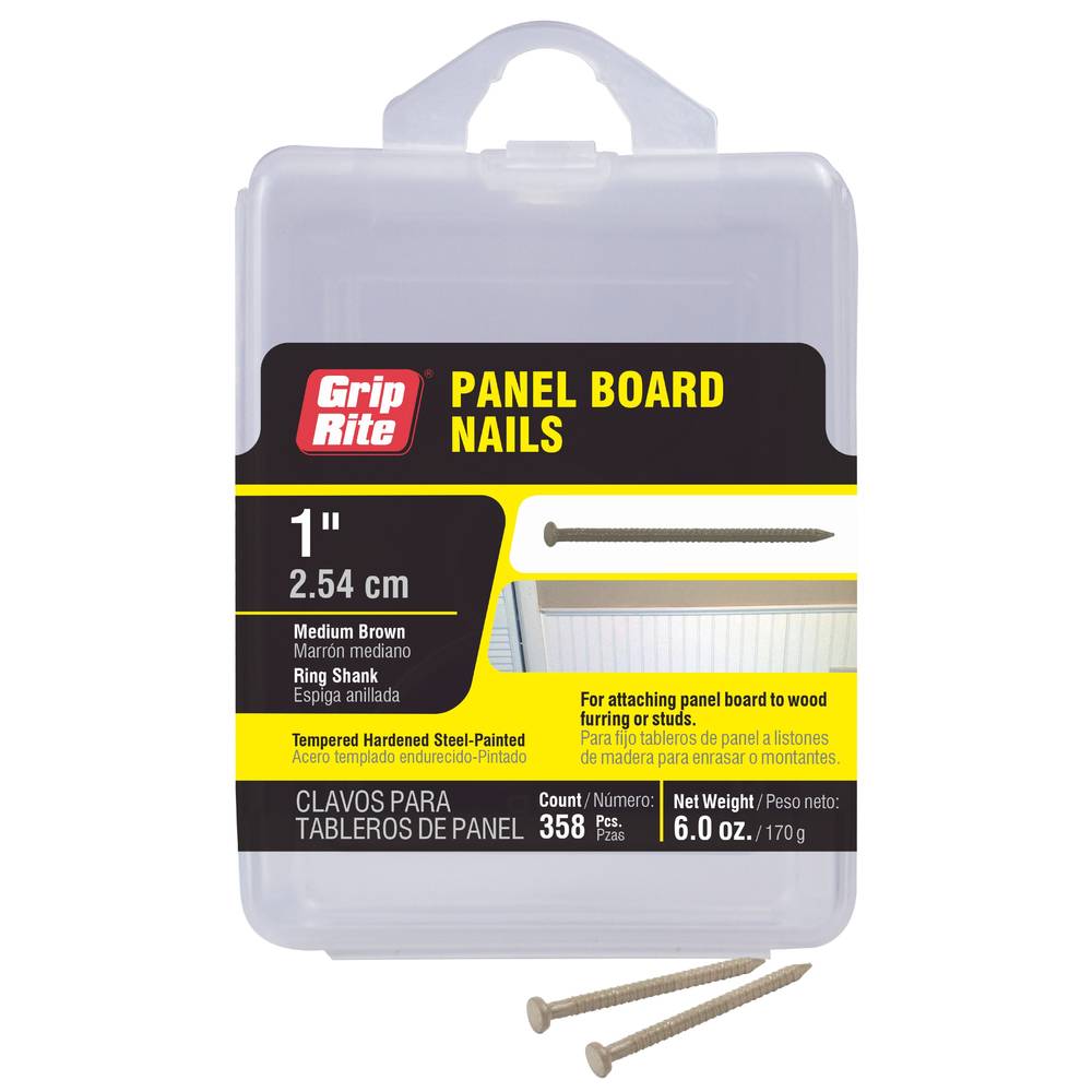 Grip-Rite 1-in 16.5-Gauge Coated Panel Board Nails (358-Per Box) | 1PBMBR