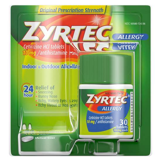 Zyrtec 24 Hour Allergy Relief With 10 mg Cetirizine Hcl Tablets