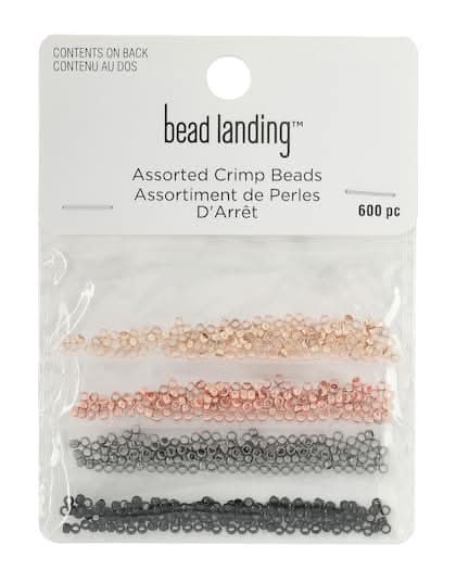 Bead Landing Metal Crimp Beads, Assorted (600 ct)