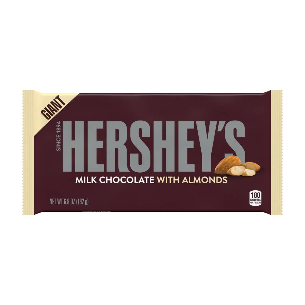 Hershey's Milk Chocolate with Almonds Giant Candy Bar, 7.37 oz