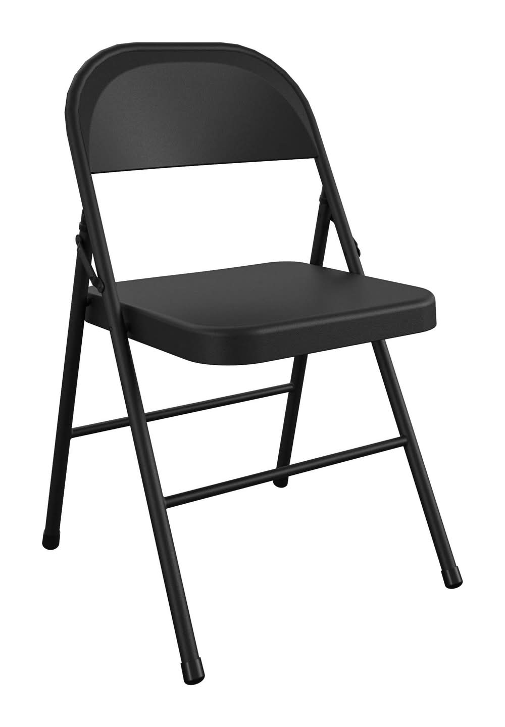Cosco Black Metal Frame Metal Seat Indoor/Outdoor Standard Folding Chair 250-lb Weight Cap