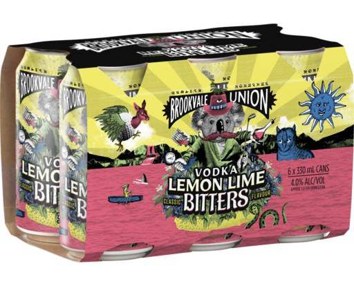 Brookvale Union Lemon Lime & Bitters Can 330ml (6 Pack)