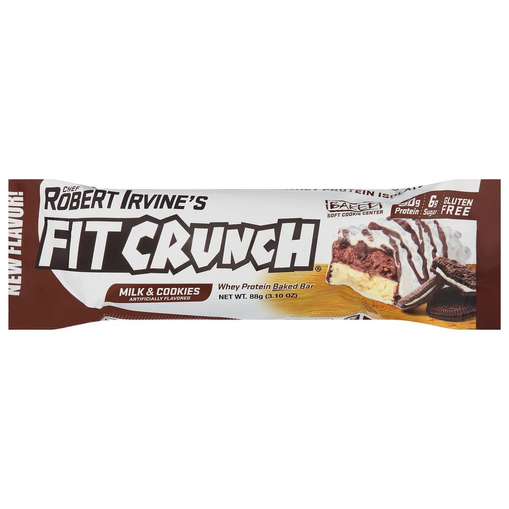 Fit Crunch Whey Protein Baked Bar, Milk-Cookies (3.1 oz)