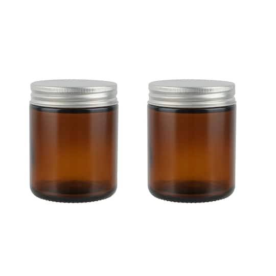 8Oz. Amber Glass Candle Jars, 2Ct. By Make Market