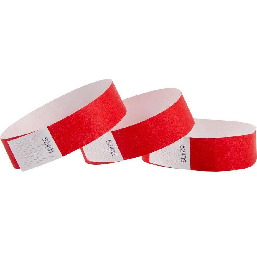 Party City Paper Wristbands, 0.75 x 10", Red (500 ct)