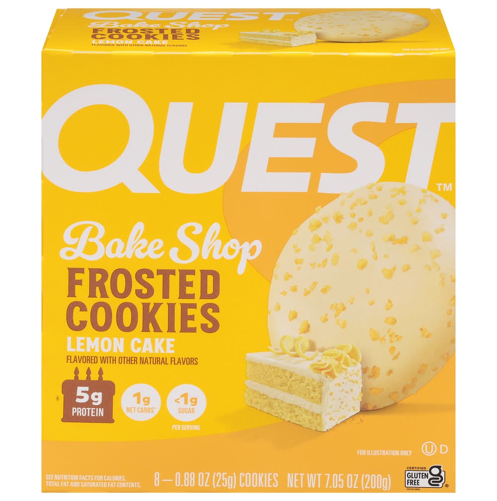 Quest Bake Shop Frosted Cookies, Lemon Cake (0.88 oz, 8 ct)