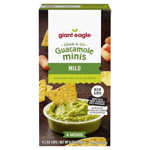 Giant Eagle Grab & Go Guacamole Minis Mild Cups (8 oz, 4 ct)