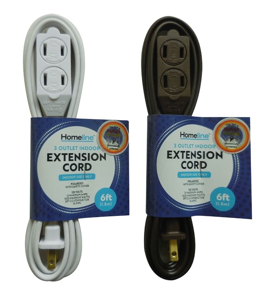 Homeline 3 Outlet Extension Cord, 6 Ft