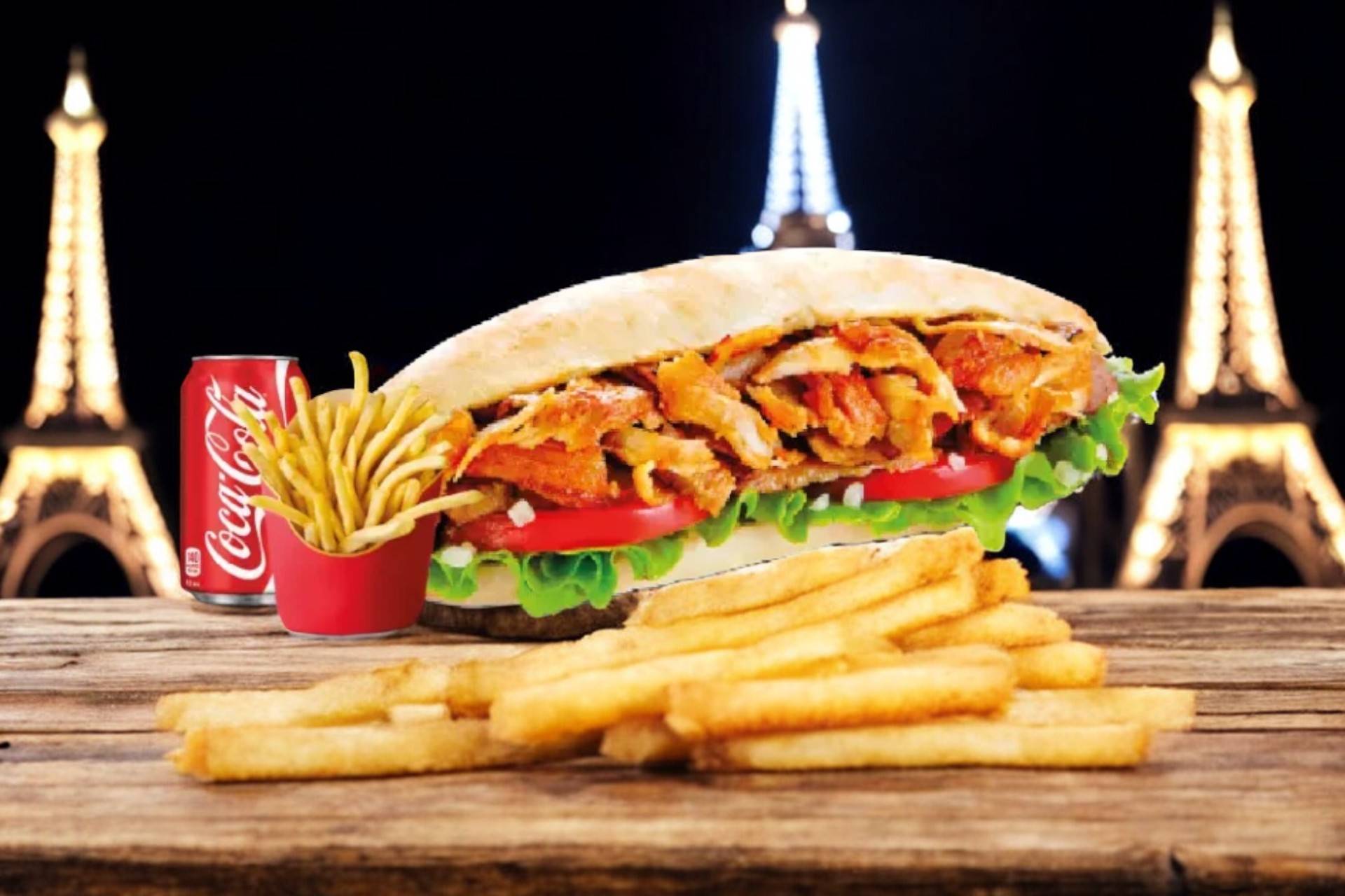 Menu sandwich kebab🌮🍟 🥤