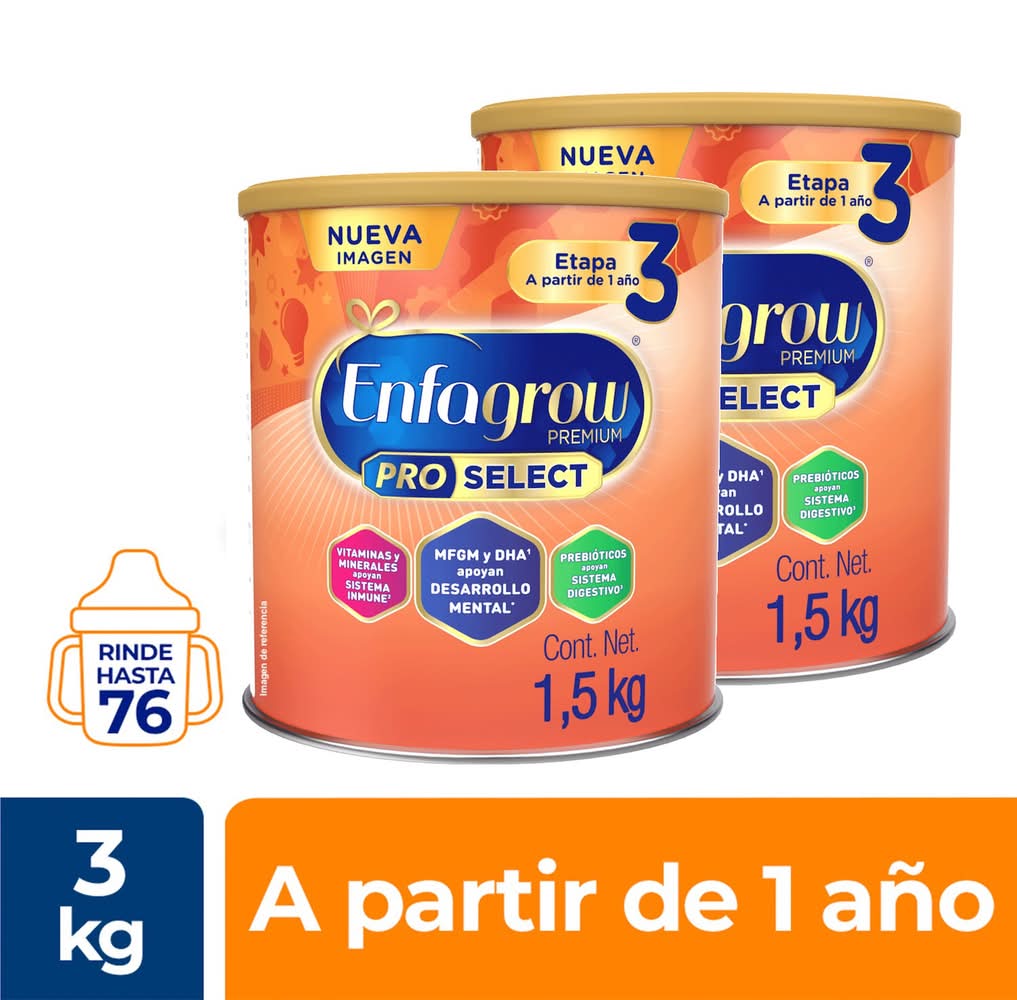 Enfagrow · Pro select etapa 3 fórmula infantil, A partir de 1 año (2 x 1,5 kg)
