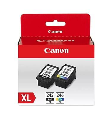 Canon Ink Cartridge With Photo Paper, 245XL-246XL 4x6, Black-Tricolor (2 ct)