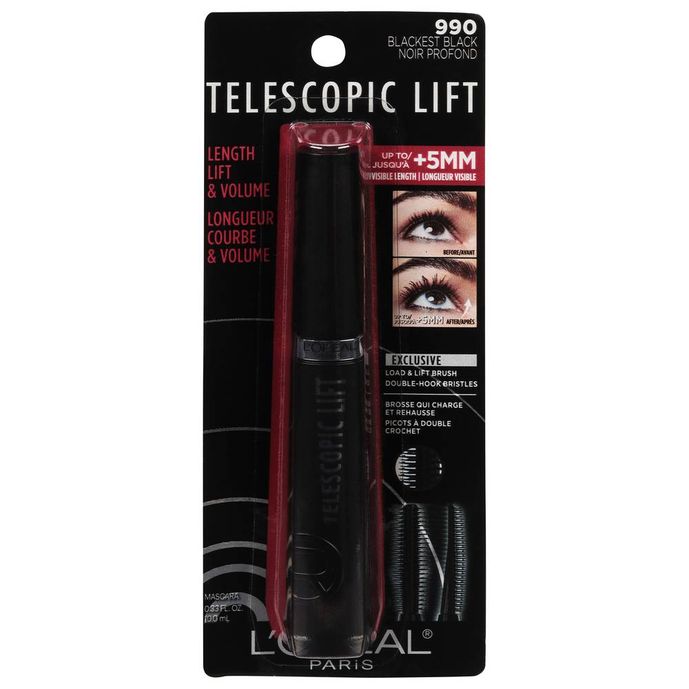 L'oréal Paris Telescopic Lift Washable Makeup Mascara (blackest black)