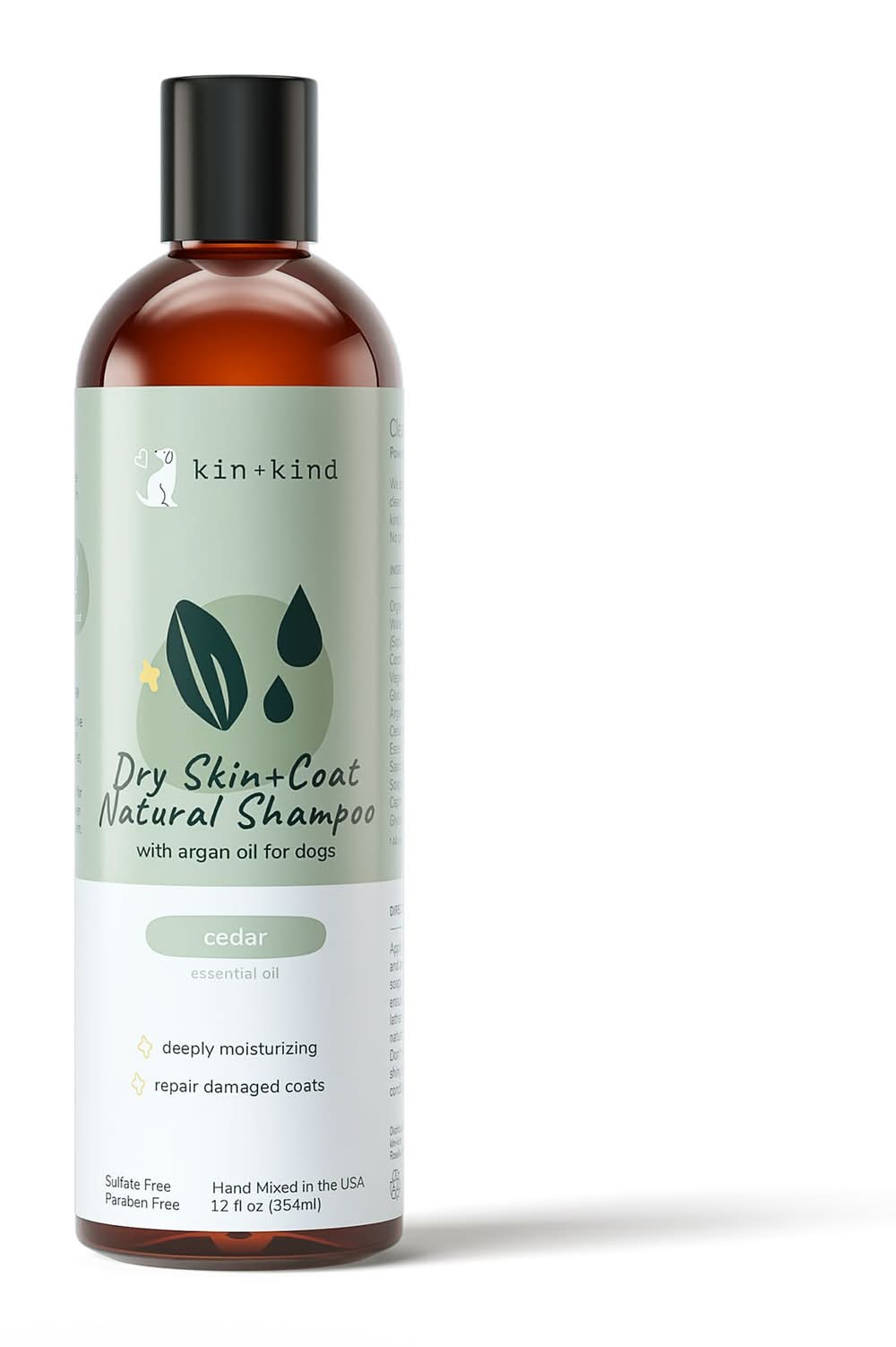 kin + kind Dry Skin & Coat Natural Shampoo W/ Argan Oil For Dogs, Cedar Scent- 12 Oz (Size: 12 Fl Oz)