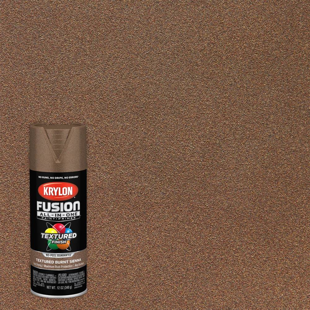 Krylon Fusion All-In-One Matte Burnt Siena Textured Spray Paint and Primer In One (NET WT. 12-oz) | K02777007