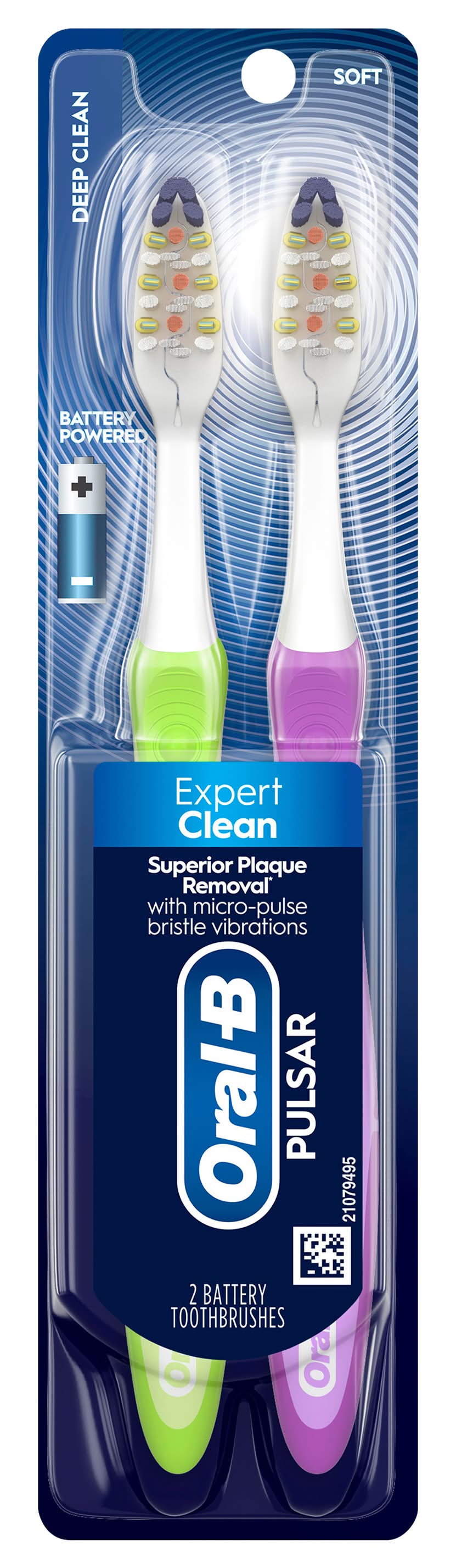 Oral-B Pulsar Expert Clean Soft Battery Toothbrushes Value pack (2 ct)