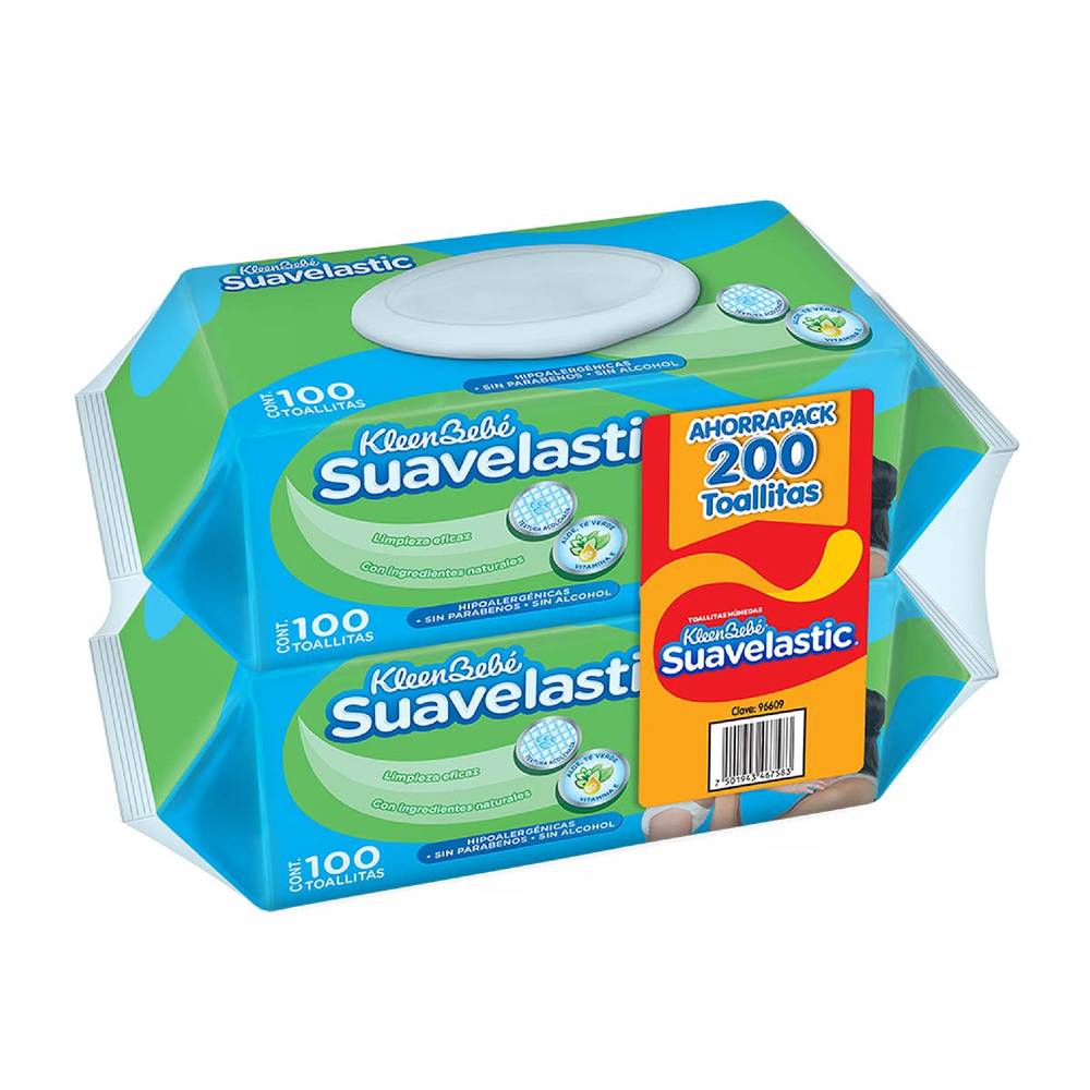 Kleenbebé toallitas húmedas suavelastic (2 pack, 100 un)