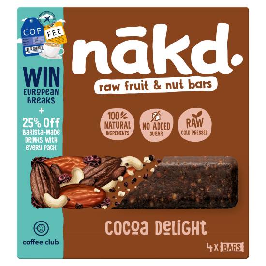 Nākd Cocoa Delight Raw Fruit & Nut Bars (140g)