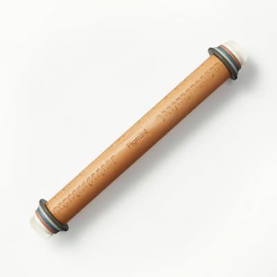 Figmint Adjustable Wood Rolling Pin, 17.28 Inch, Light Brown