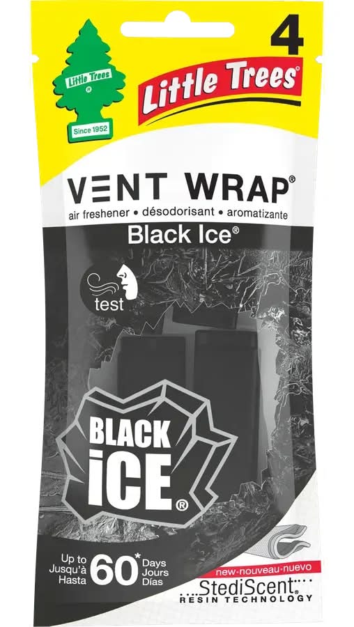 Little Trees Black Ice Vent Wrap - 4 Pack