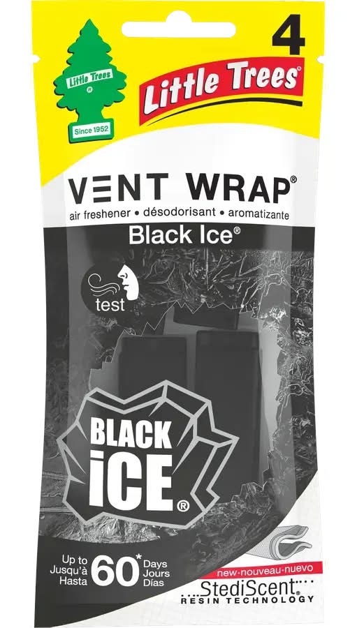 Little Trees Black Ice Vent Wrap - 4 Pack