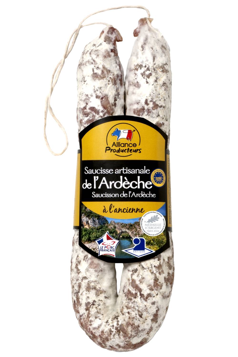 Alliance Producteurs - Saucisse de l'ardèche artisanle à l'ancienne (250g)