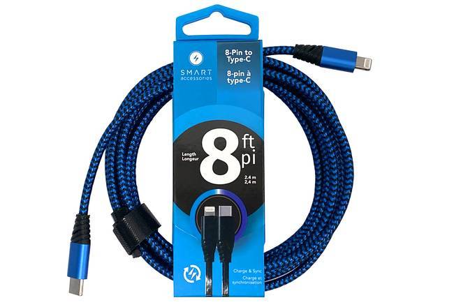 SMART 8FT BRAIDED CABLE TYPE-C TO TYPE-C - COILED