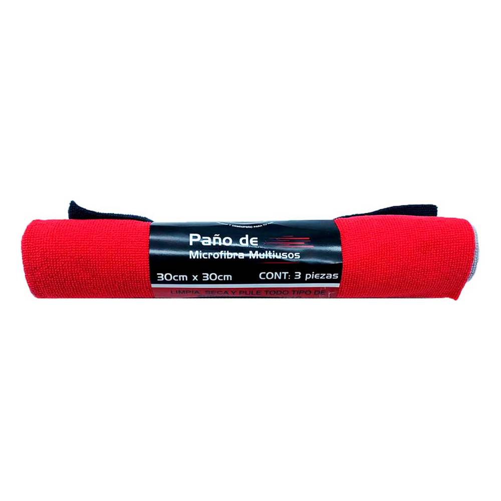 Pack paño de microfibra multiusos, 30x30 cm (3 un)