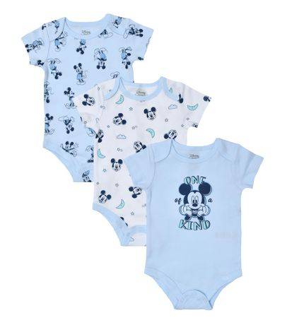 Disney Mickey Mouse Organic Cotton 3pc Bodysuit Set for Boys (Size: Newborn)