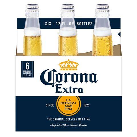 Corona Extra Beer 6 Pack 12ozBottle