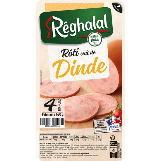 Reghalal - Rôti de dinde cuit halal (4 pièces)