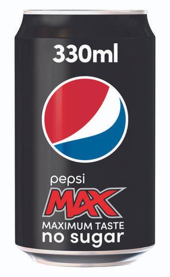 Pepsi Max No Sugar Cola Can, 330ml