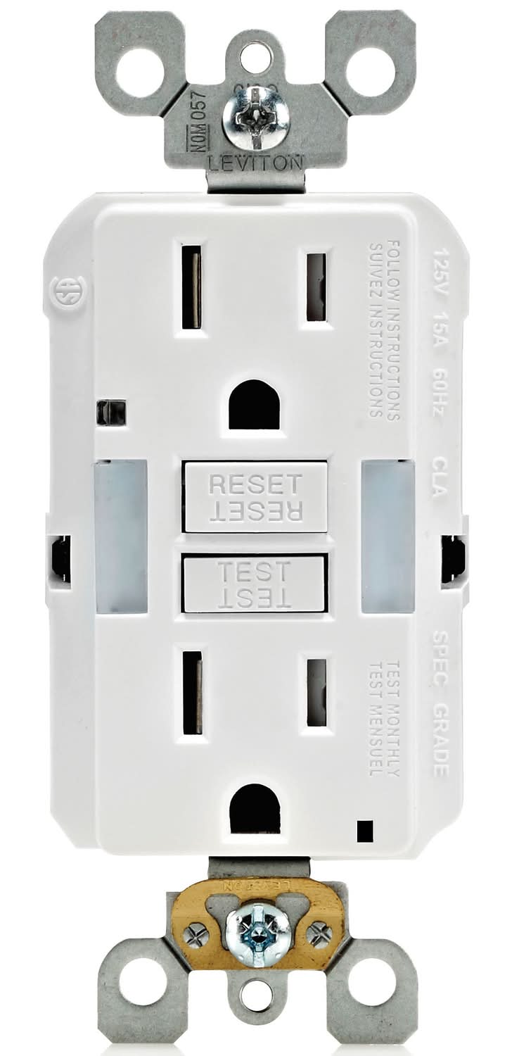 Leviton Smartlockpro 15 Amps 125 V Duplex White Gfci Outlet 5-15R 1 Pk