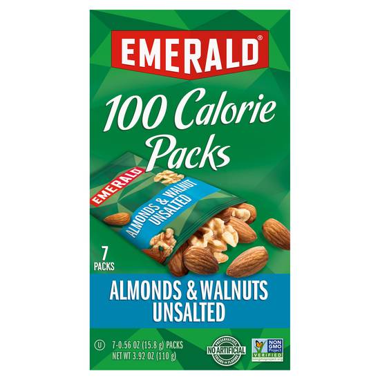 Emerald Unsalted Almonds & Walnuts (7 x 0.6 oz)