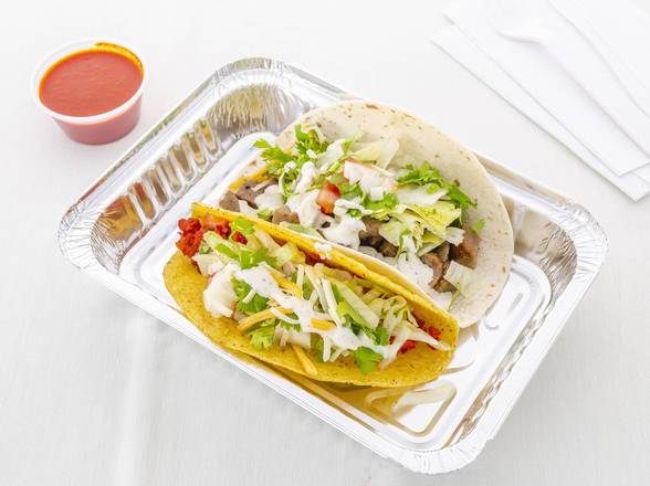 Order Lamb Tacos food online from The Halal Bros. NY store, Bellerose on bringmethat.com