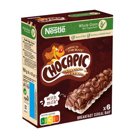 Barres de céréales au chocolat CHOCAPIC - les 6 barres de 25 g