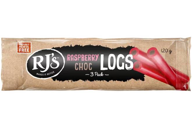 RJ's Triple Log Raspberry Choc 120g