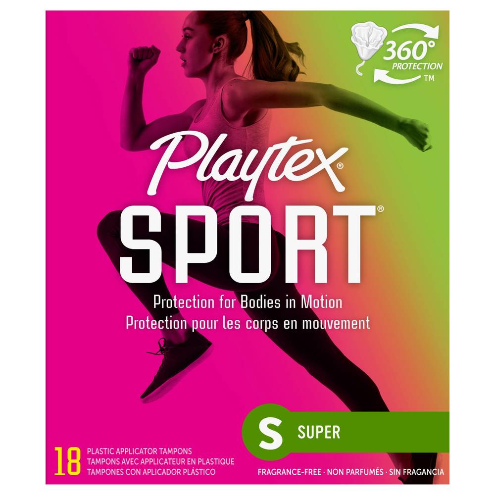 Playtex Sport Tampons Super Absorbency (1.6 oz, 18 ct)