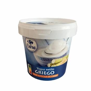 Yogur estilo griego natural con azucar de caña Carrefour 1 kg.