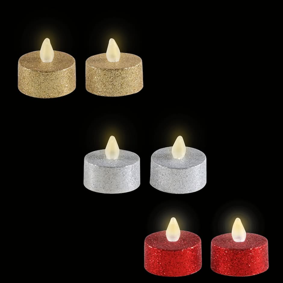 Luminessence Glittery Round LED Tealight Candle, 2-ct. Pack