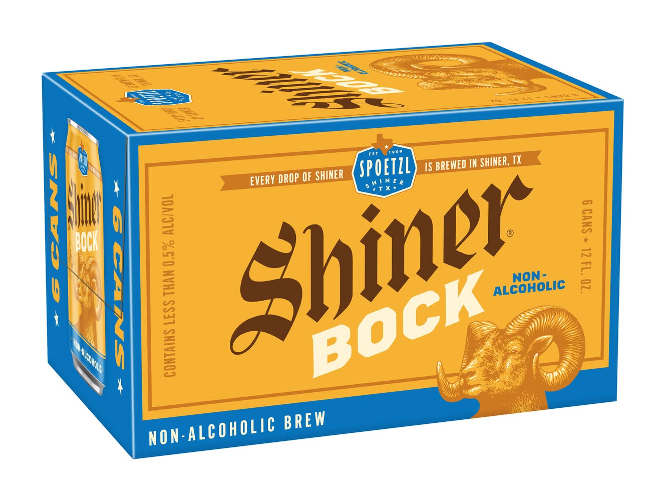 Shiner Bock Non-Alcoholic Brew (6 x 12 fl oz)