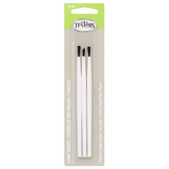 Testors 2 Flat and 1 Paint Brush Pointed (3 ct)