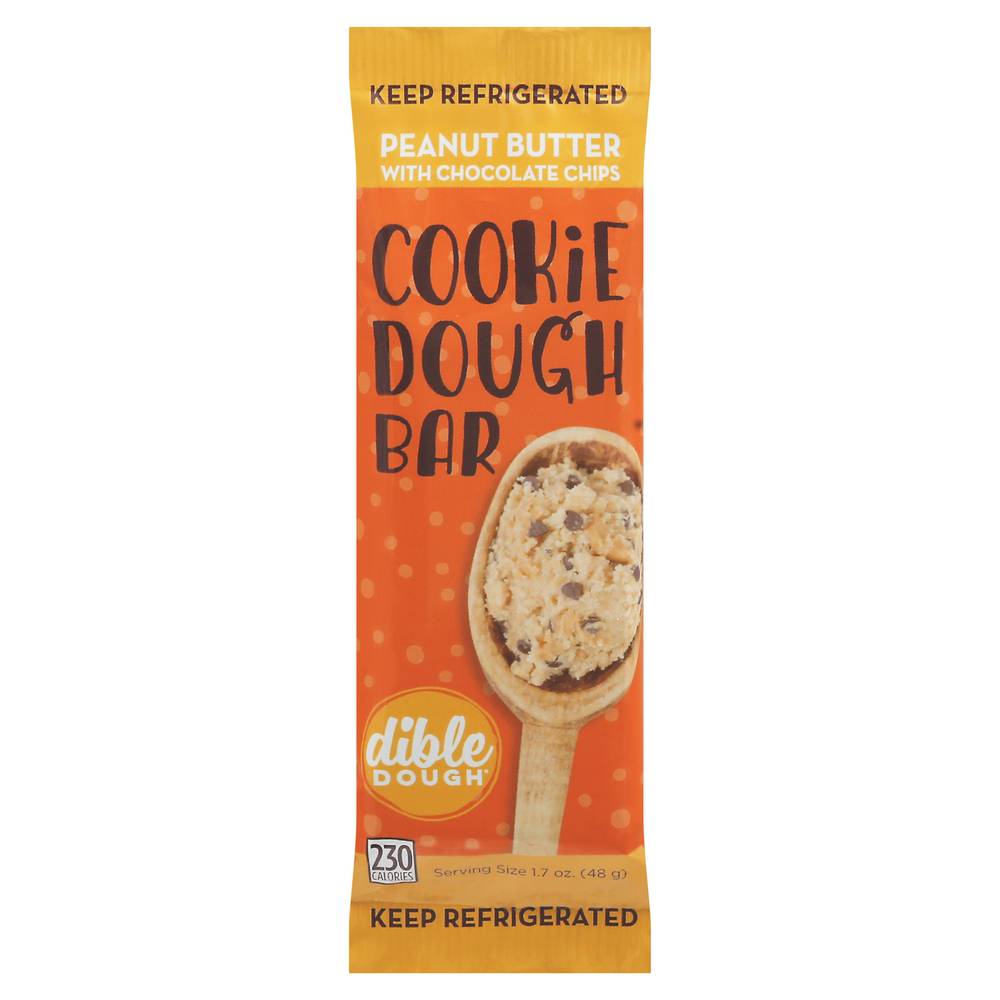 Dible Dough Cookie Dough Bar, Peanut Butter & Chocolate Chips (1.7 oz)